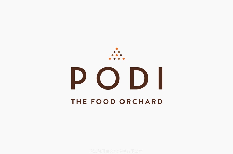 Sans-serif logotype designed by Bravo Company for Singapore-based organic restaurant Podi